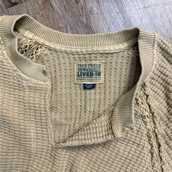 American Eagle • Big Hug Notch Neck Waffle Knit Sweater - Picture 8 of 14